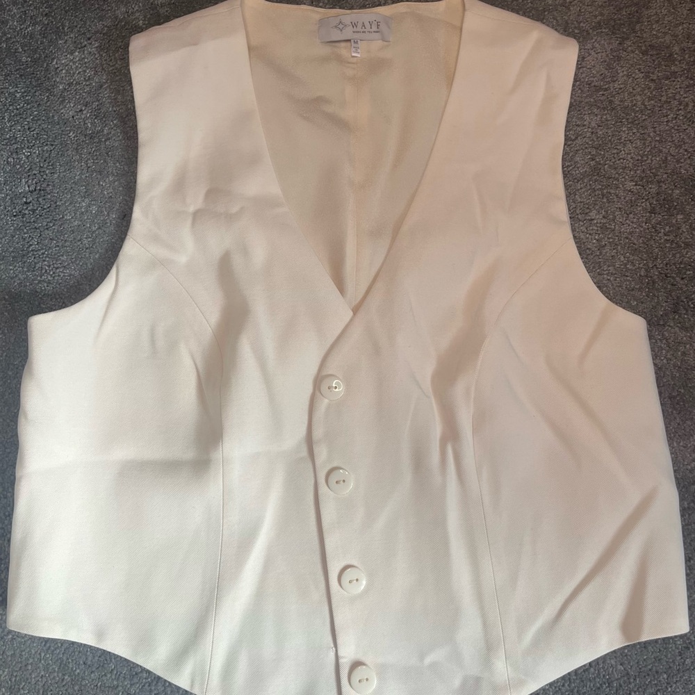 Cream and white vest